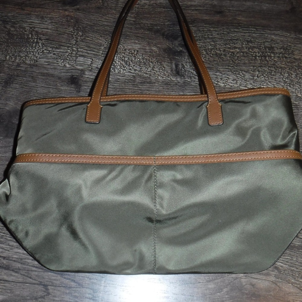 Michael Kors Tote Bag Olive Green‎ Shoulder Bag Zip Pockets Designer - Picture 7 of 10